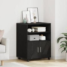 Vidaxl Rolling kabinet Črni hrast 60 x 48 x 81 cm Konstruiran les