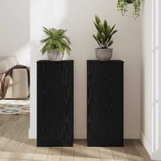 Vidaxl Stojalo za rastline 2 pcs Črni hrast 30 x 30 x 70 cm