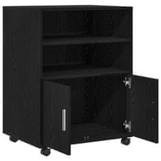 Vidaxl Rolling kabinet Črni hrast 60 x 48 x 81 cm Konstruiran les