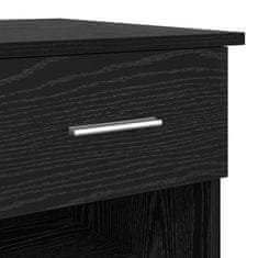 Vidaxl Miza s predalom Črni hrast 90 x 49.5 x 75 cm Konstruiran les