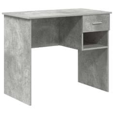 Vidaxl Miza s predalom Betonsko siva 90 x 49.5 x 75 cm Konstruiran les