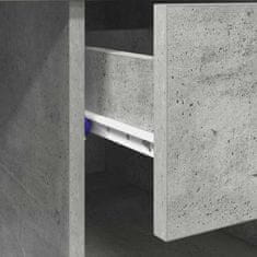 Vidaxl Miza s predalom Betonsko siva 90 x 49.5 x 75 cm Konstruiran les