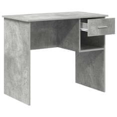 Vidaxl Miza s predalom Betonsko siva 90 x 49.5 x 75 cm Konstruiran les