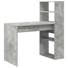 Vidaxl Miza s polico Betonsko siva 113 x 54 x 120 cm Konstruiran les