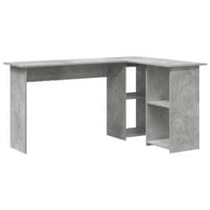 Vidaxl Miza s polico Betonsko siva 142 x 102 x 73 cm Konstruiran les