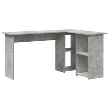 Vidaxl Miza s polico Betonsko siva 142 x 102 x 73 cm Konstruiran les