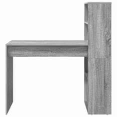Vidaxl Miza s polico Siva sonoma 113 x 54 x 120 cm Konstruiran les
