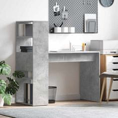 Vidaxl Miza s polico Betonsko siva 113 x 54 x 120 cm Konstruiran les