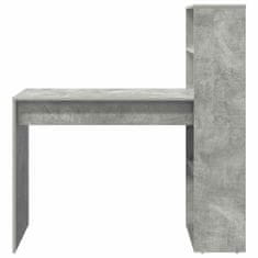 Vidaxl Miza s polico Betonsko siva 113 x 54 x 120 cm Konstruiran les