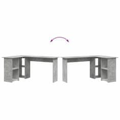 Vidaxl Miza s polico Betonsko siva 142 x 102 x 73 cm Konstruiran les