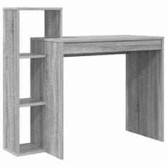 Vidaxl Miza s polico Siva sonoma 100 x 40 x 90 cm Konstruiran les