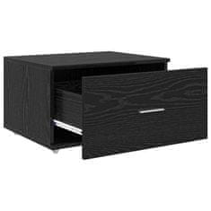 Vidaxl Predalna omara s kolesom Črna 55 x 45 x 33.5 cm Konstruiran les