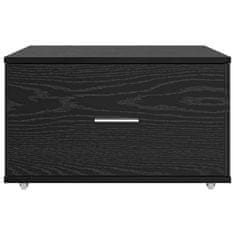 Vidaxl Predalna omara s kolesom Črna 55 x 45 x 33.5 cm Konstruiran les