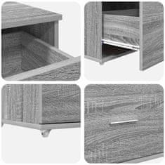 Vidaxl Predalna omara s kolesom Siva 55 x 45 x 33.5 cm Konstruiran les