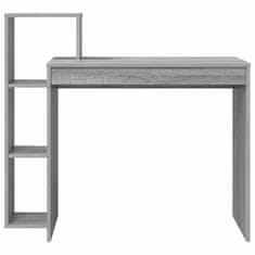Vidaxl Miza s polico Siva sonoma 100 x 40 x 90 cm Konstruiran les