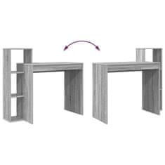 Vidaxl Miza s polico Siva sonoma 100 x 40 x 90 cm Konstruiran les
