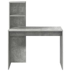 Vidaxl Miza s polico Betonsko siva 102 x 50 x 124 cm Konstruiran les