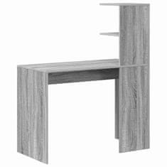 Vidaxl Miza s polico Siva sonoma 102 x 50 x 124 cm Konstruiran les