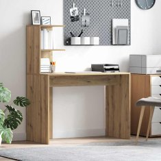 Vidaxl Miza s polico artisan hrast 102 x 50 x 124 cm Konstruiran les