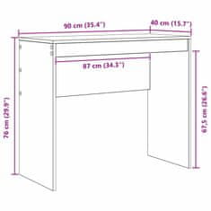 Vidaxl Miza sonoma hrast 90 x 40 x 76 cm Konstruiran les