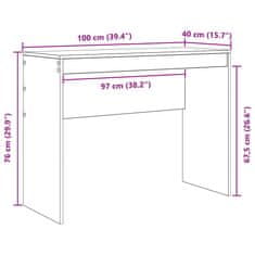 Vidaxl Miza Bela 100 x 40 x 76 cm Konstruiran les