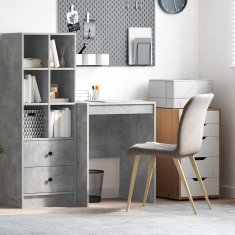 Vidaxl Miza Betonsko siva 60 x 50 x 76 cm Konstruiran les