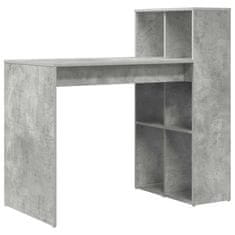 Vidaxl Miza s polico Betonsko siva 108 x 55 x 103.5 cm Konstruiran les