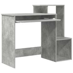 Vidaxl Miza s polico Betonsko siva 106 x 40 x 88.5 cm Konstruiran les