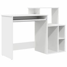 Vidaxl Miza s shrambnim prostorom s polico Bela 120.5 x 44 x 88.5 cm