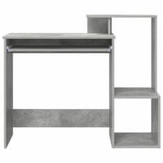 Vidaxl Miza s polico Betonsko siva 106 x 40 x 88.5 cm Konstruiran les