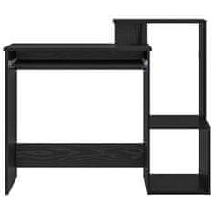 Vidaxl Miza s polico Črna Orehovina 106 x 40 x 88.5 cm Konstruiran les