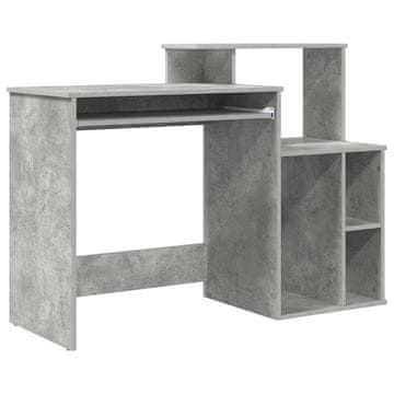Vidaxl Miza s shrambnim prostorom Betonsko siva 120.5 x 44 x 88.5 cm