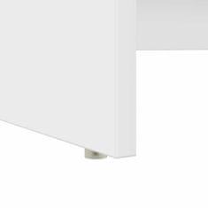 Vidaxl Miza s shrambnim prostorom s polico Bela 120.5 x 44 x 88.5 cm