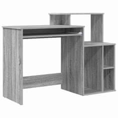 Vidaxl Miza s shrambnim prostorom Siva sonoma 120.5 x 44 x 88.5 cm