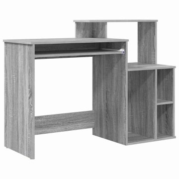 Vidaxl Miza s shrambnim prostorom Siva sonoma 120.5 x 44 x 88.5 cm