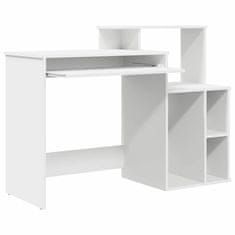 Vidaxl Miza s shrambnim prostorom s polico Bela 120.5 x 44 x 88.5 cm