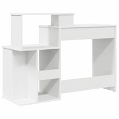 Vidaxl Miza s shrambnim prostorom s polico Bela 120.5 x 44 x 88.5 cm