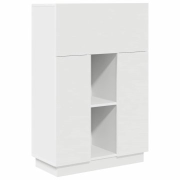 Vidaxl Deska s polico Bela 71,5 x 31,5 x 106,5 cm Konstruiran les