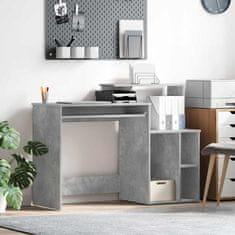 Vidaxl Miza s shrambnim prostorom Betonsko siva 120.5 x 44 x 88.5 cm