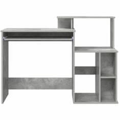 Vidaxl Miza s shrambnim prostorom Betonsko siva 120.5 x 44 x 88.5 cm