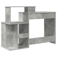 Vidaxl Miza s shrambnim prostorom Betonsko siva 120.5 x 44 x 88.5 cm