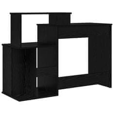 Vidaxl Miza s shrambnim prostorom Črna Orehovina 120.5 x 44 x 88.5 cm