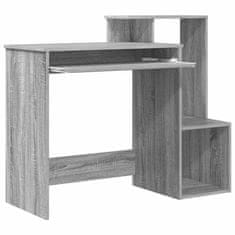 Vidaxl Miza s polico Siva Sonoma 106 x 40 x 88.5 cm Konstruiran les