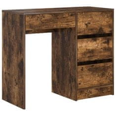 Vidaxl Miza s predalom Dimljeni oreh 90 x 37.5 x 75 cm Konstruiran les