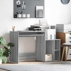 Vidaxl Miza s shrambnim prostorom Siva sonoma 120.5 x 44 x 88.5 cm