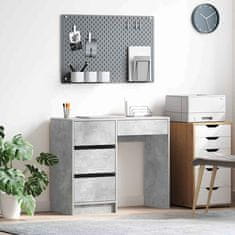 Vidaxl Miza s predalom Betonsko siva 90 x 37.5 x 75 cm Konstruiran les