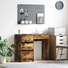 Vidaxl Miza s predalom Dimljeni oreh 90 x 37.5 x 75 cm Konstruiran les