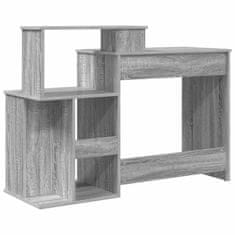Vidaxl Miza s shrambnim prostorom Siva sonoma 120.5 x 44 x 88.5 cm