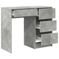 Vidaxl Miza s predalom Betonsko siva 90 x 37.5 x 75 cm Konstruiran les