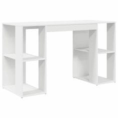 Vidaxl Miza s shranjevanjem Bela 130 x 50.5 x 75 cm Konstruiran les